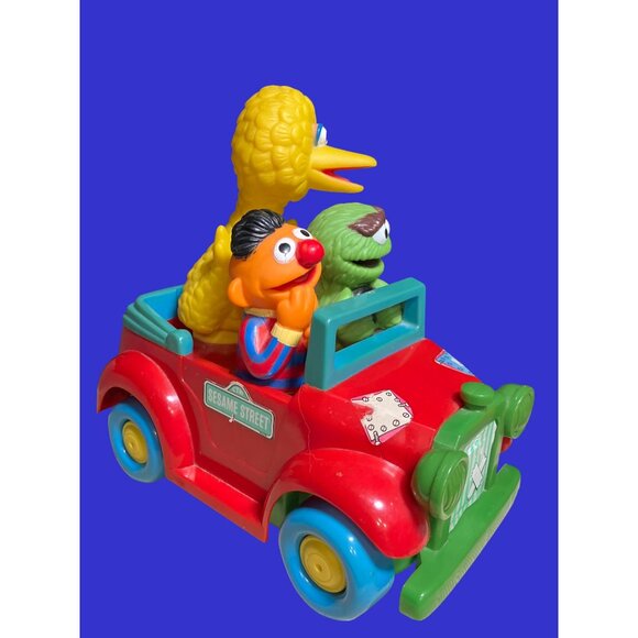 Sesame Street Vintage (illco, 1988) Wobbly Car Big Bird, Oscar, Ernie - Picture 3 of 12